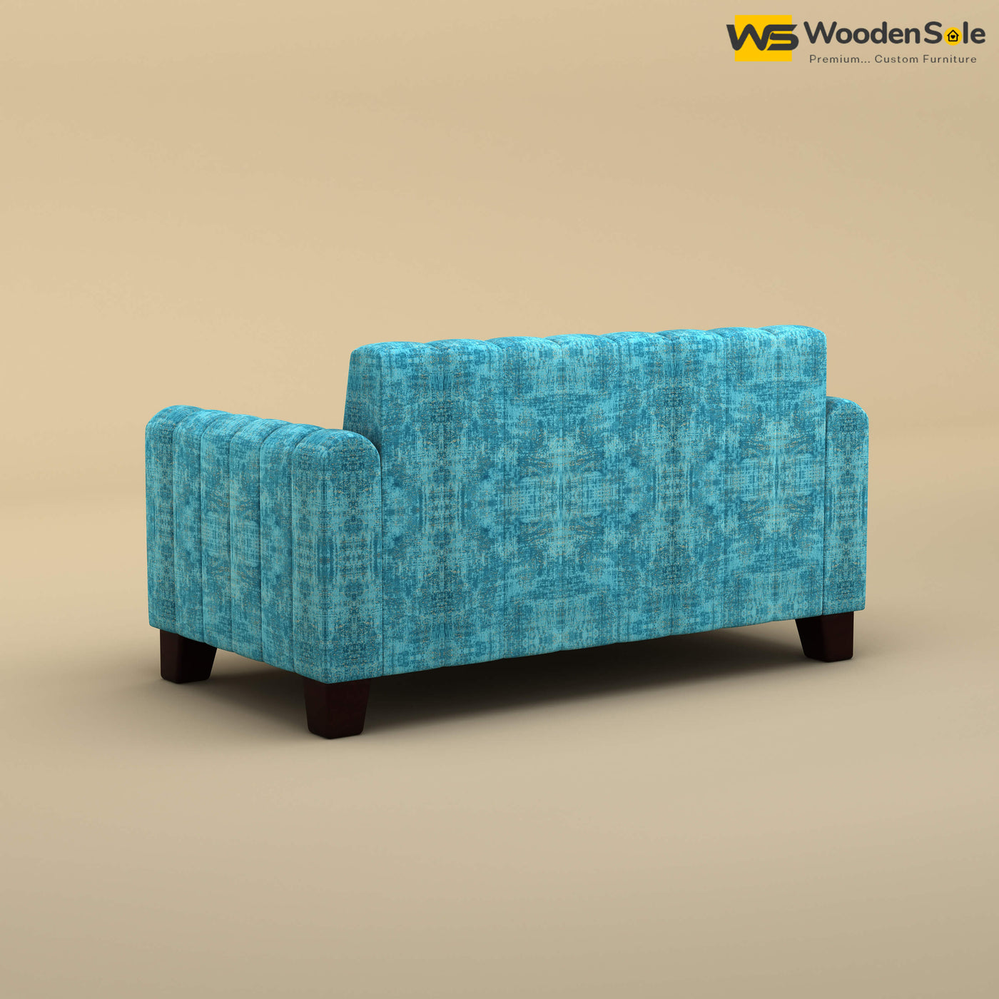 Furo 2 Seater Fabric Sofa (Cotton, Teal Blue)