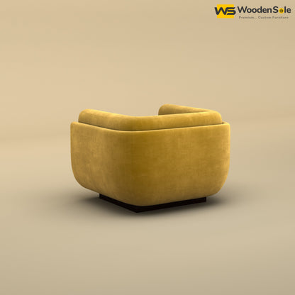 Vedant 1 Seater Fabric Sofa (Velvet, Mustard Yellow)