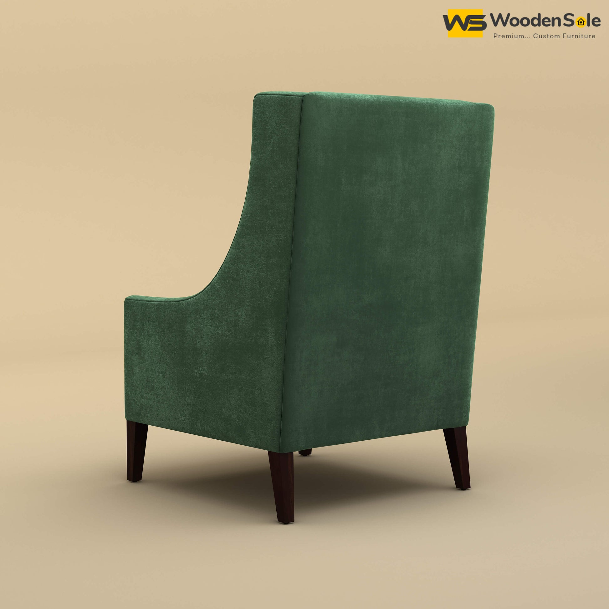 Bonito High Back Lounge Chair (Velvet, Forest Green)