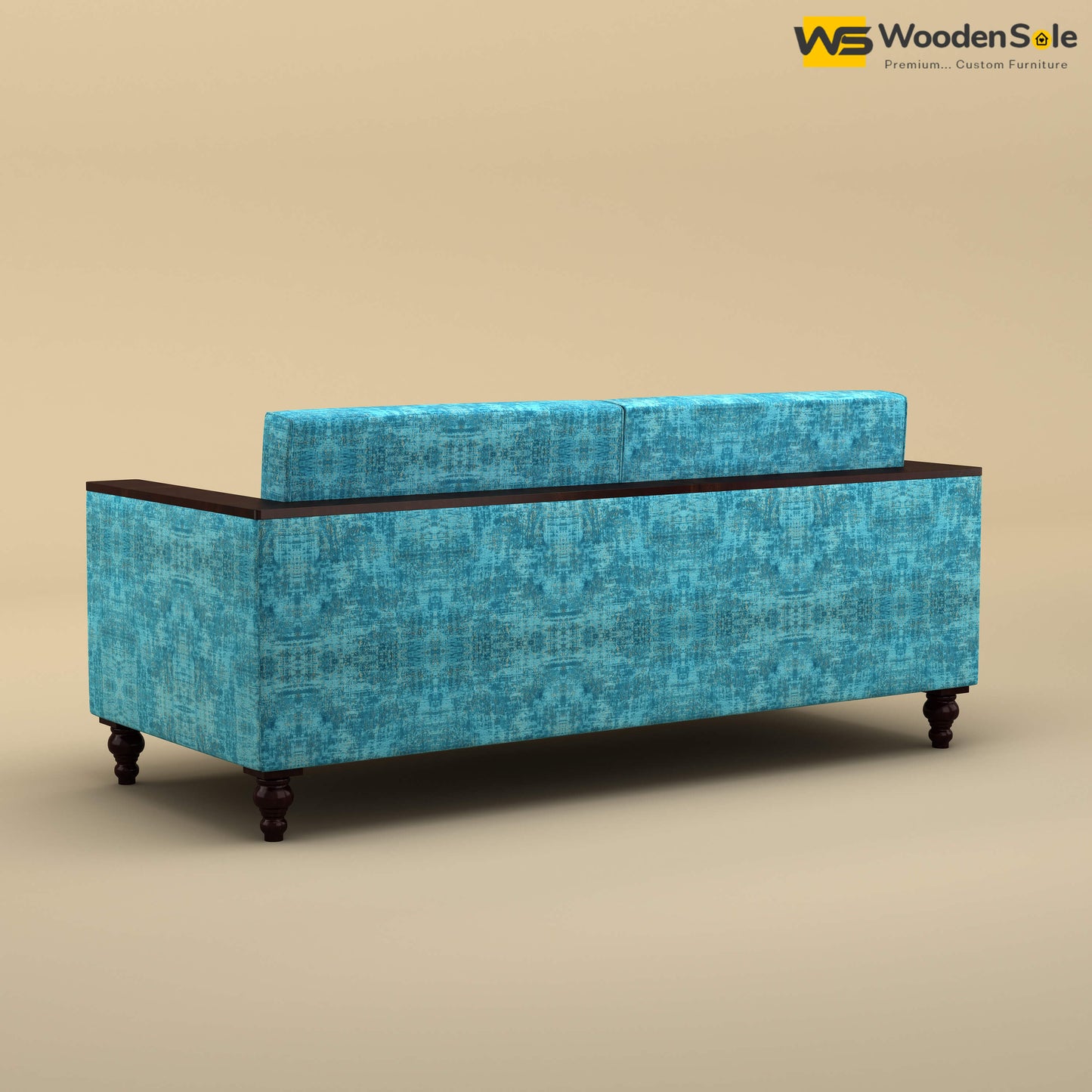 Tivoli 3 Seater Fabric Sofa (Cotton, Teal Blue)