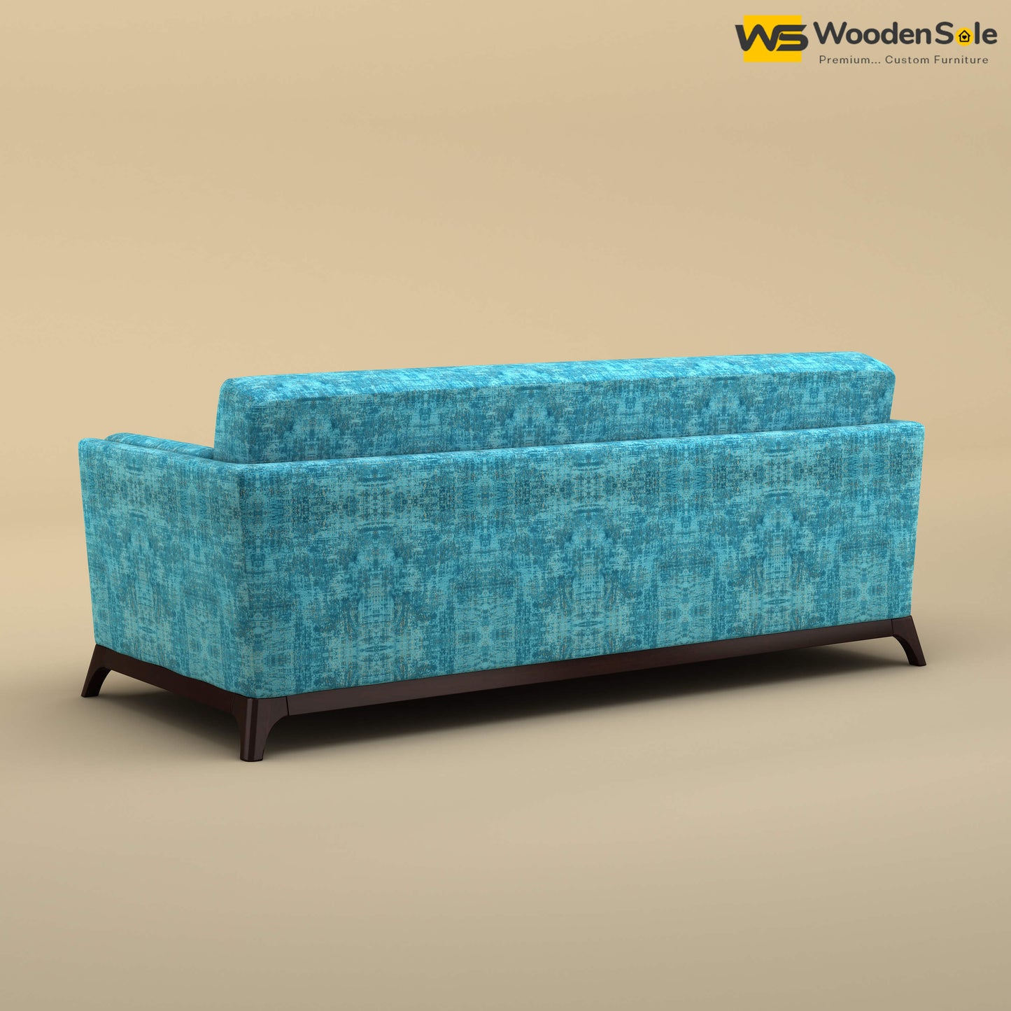 Bruno 3 Seater Sofa (Cotton, Teal Blue)