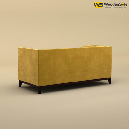 Loren Two Seater Fabric Sofa (Velvet, Mustard Yellow)