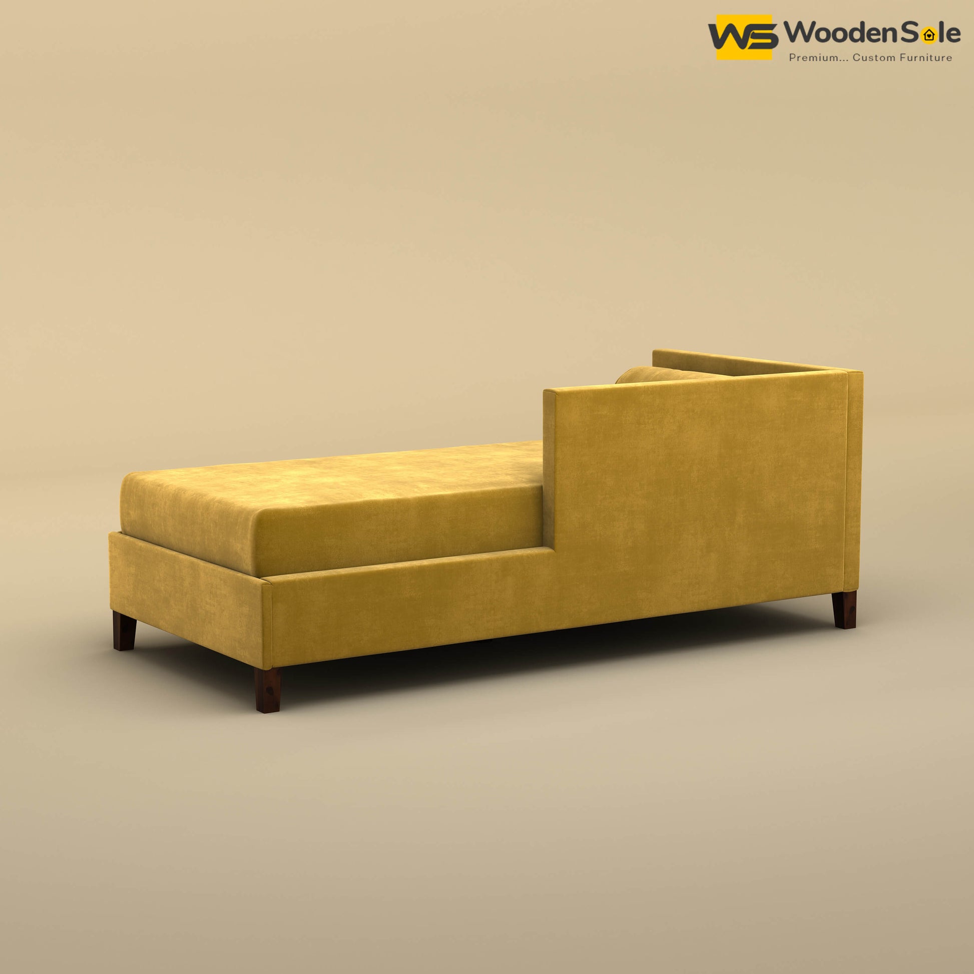 Daina Chaise Lounge (Velvet, Mustard Yellow)