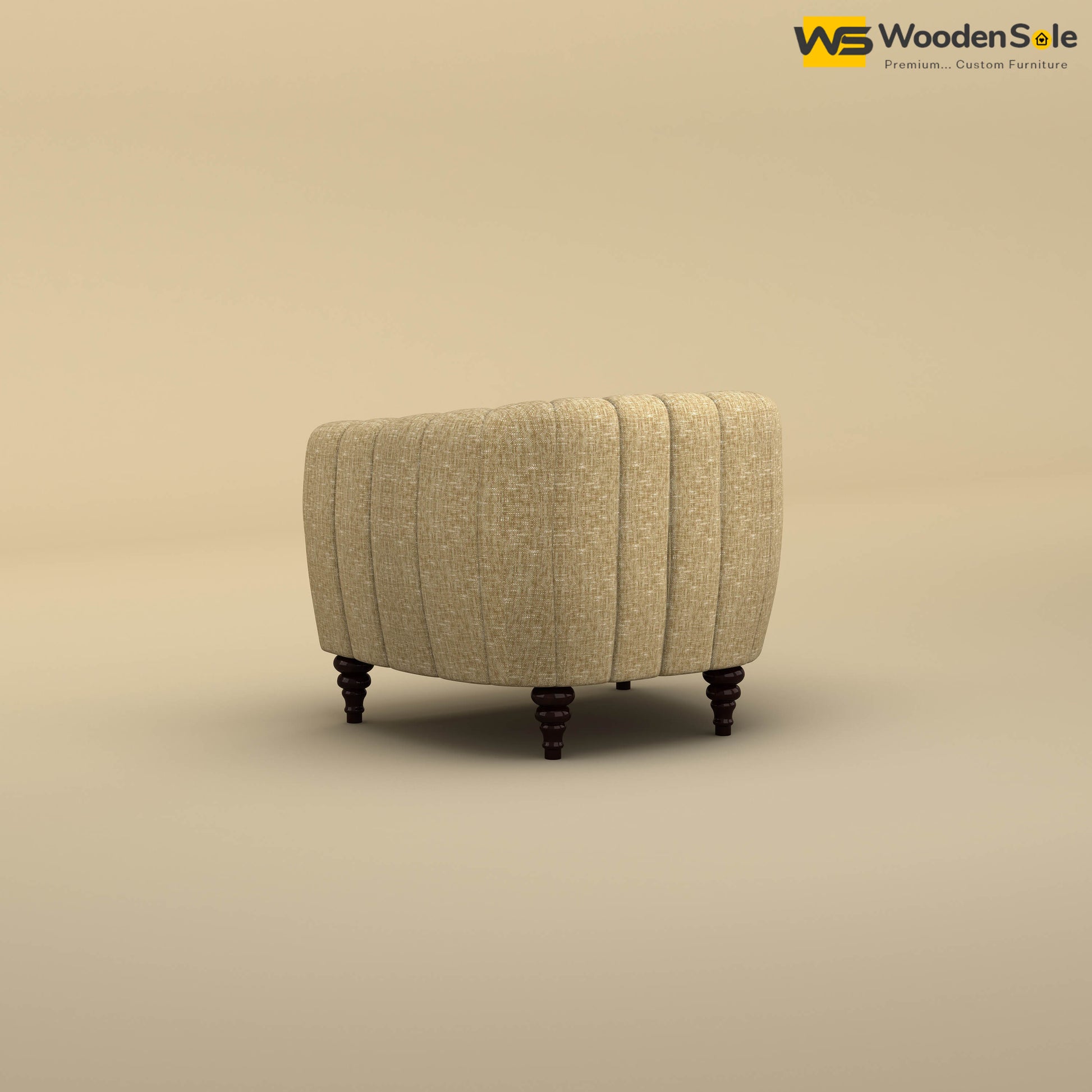 Amaya Single Seater Fabric Sofa (Cotton, Faux Cream)