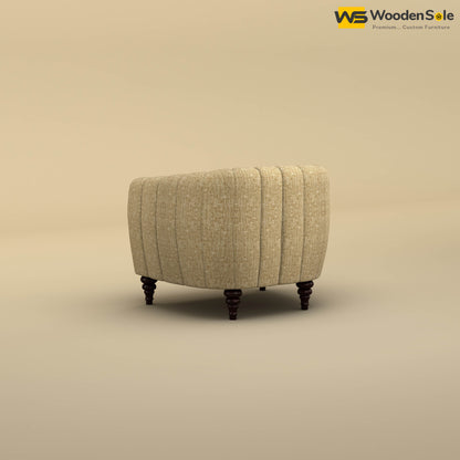 Amaya Single Seater Fabric Sofa (Cotton, Faux Cream)