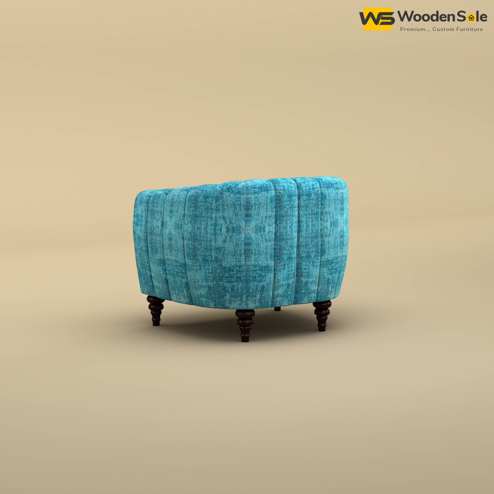 Amaya Single Seater Fabric Sofa (Cotton, Teal Blue)