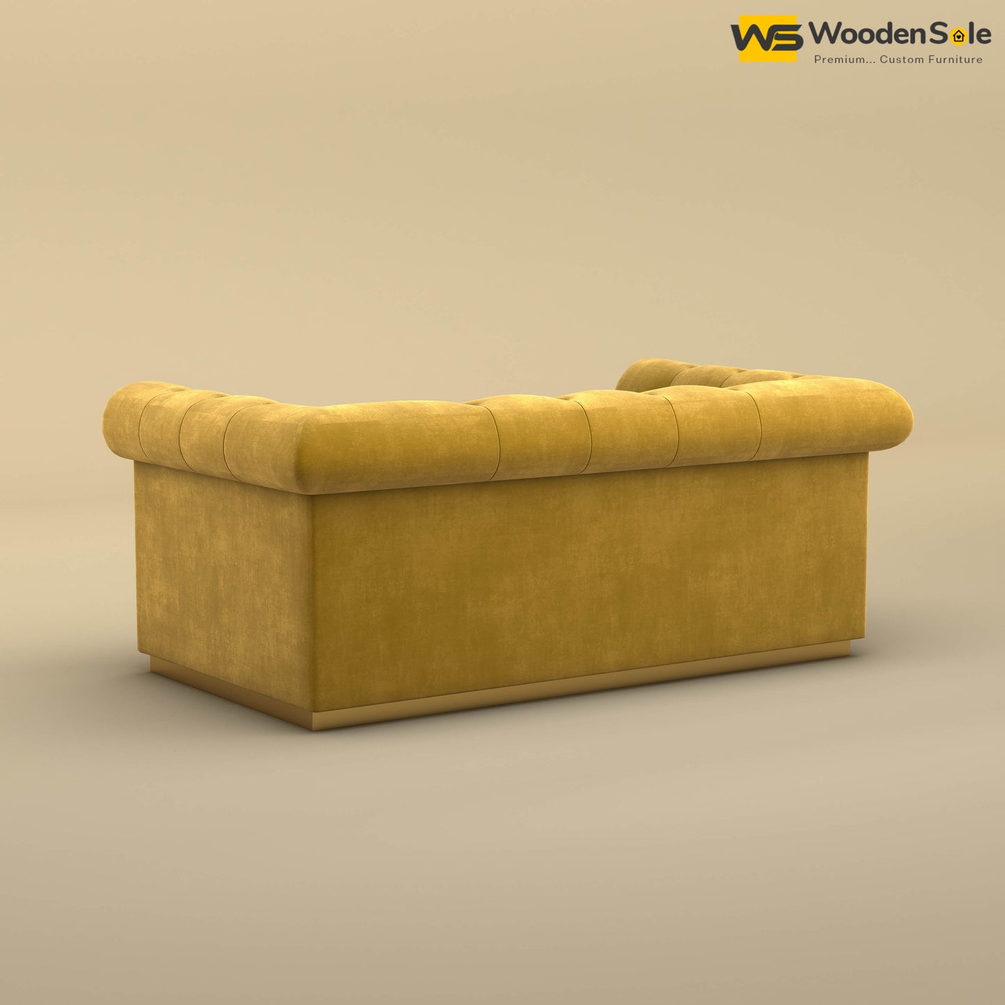 Morrison 2 Seater Fabric Sofa (Velvet, Mustard Yellow)