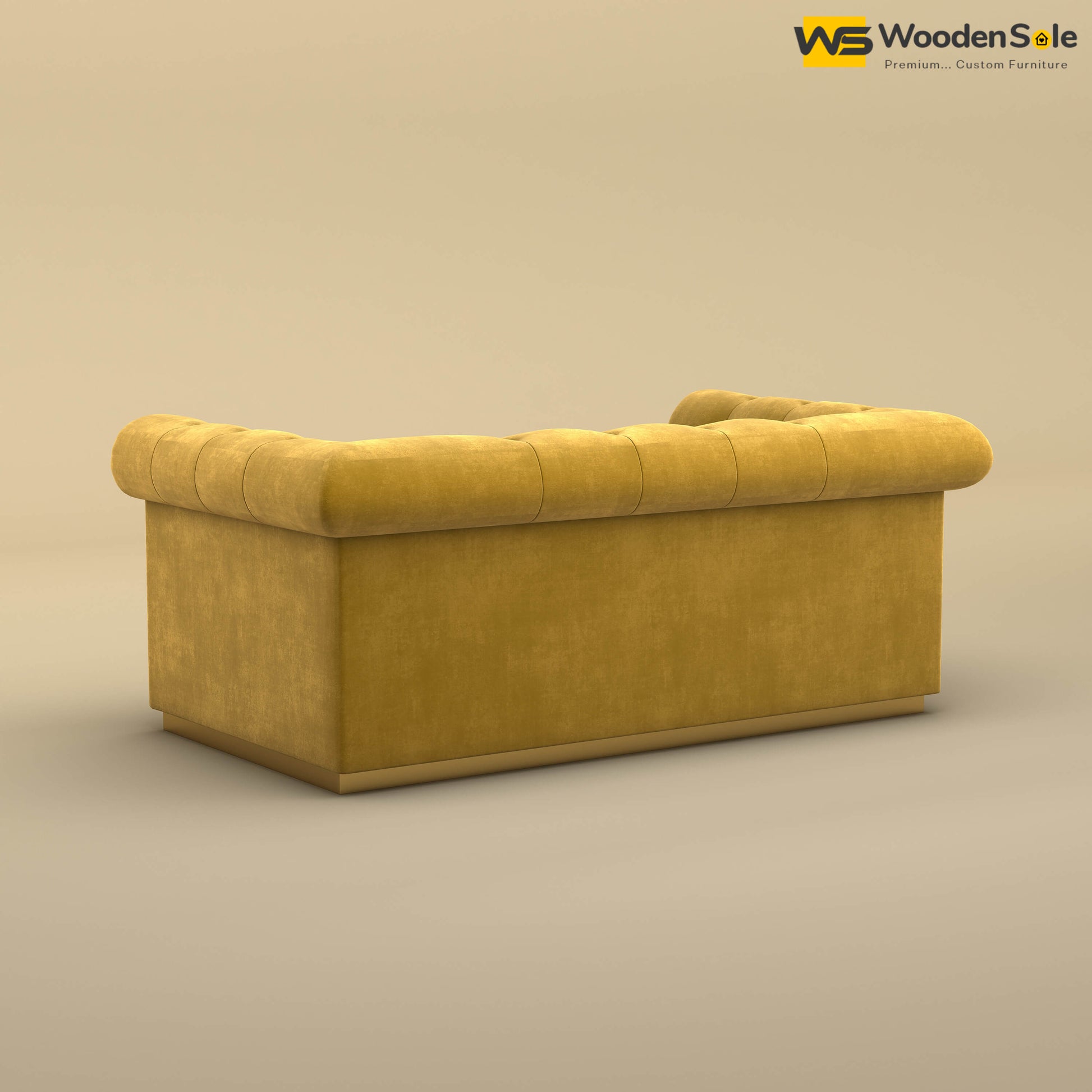 Morrison 2 Seater Fabric Sofa (Velvet, Mustard Yellow)