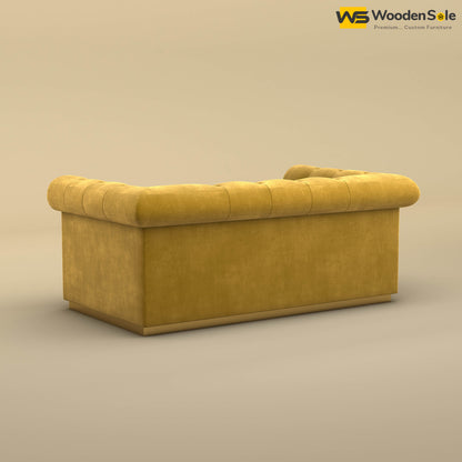 Morrison 2 Seater Fabric Sofa (Velvet, Mustard Yellow)