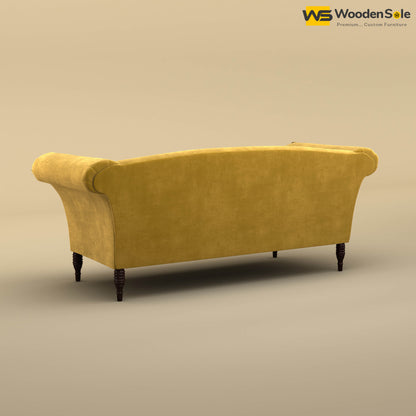 Leo Chaise Lounge (Velvet, Mustard Yellow)