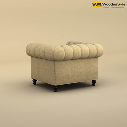 Maharaja Fabric 1 Seater Sofa (Cotton, Faux Cream)