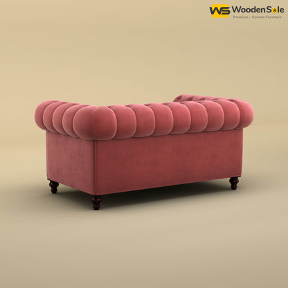 Maharaja Fabric 2 Seater Sofa (Velvet, Pink)