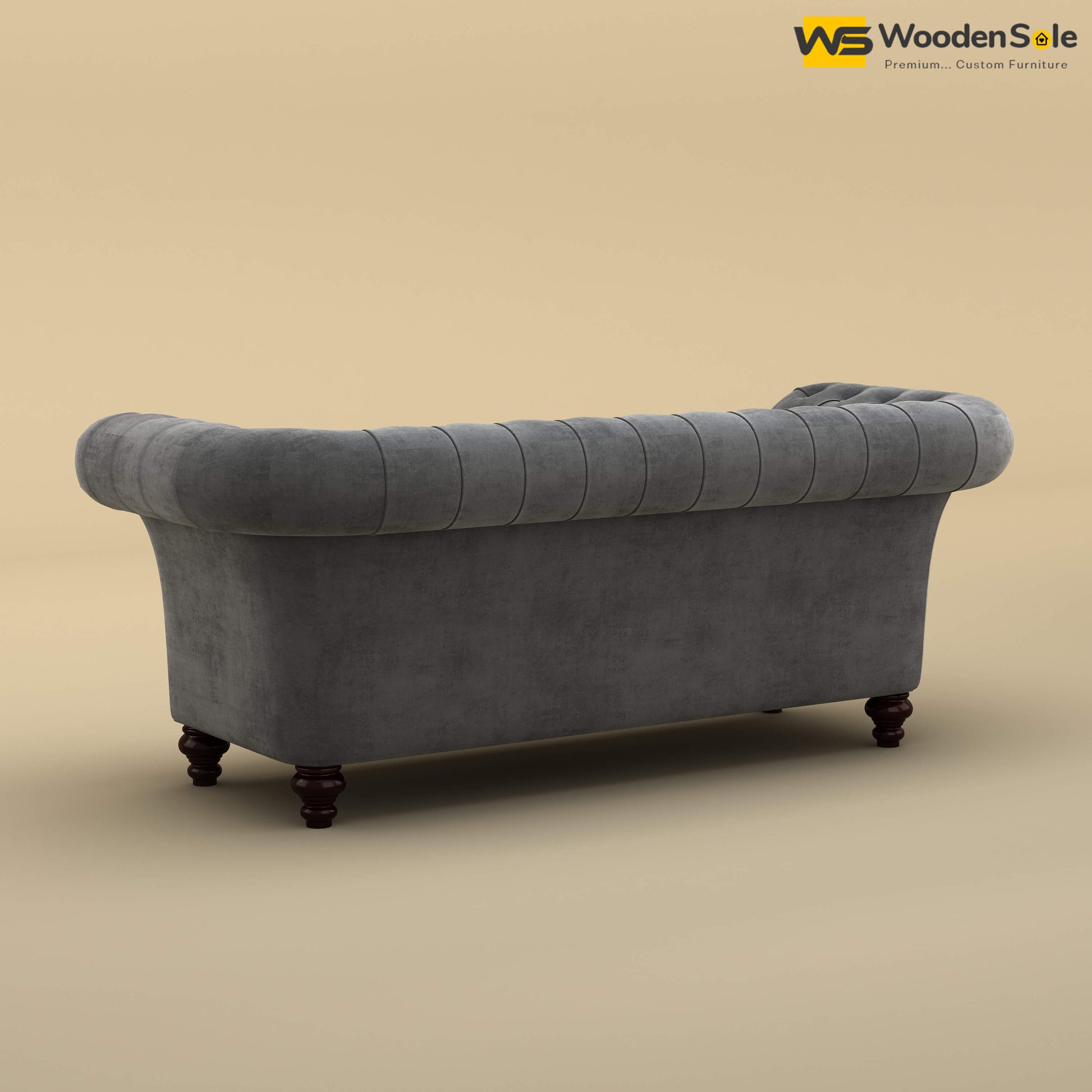 Rolex Loveseat (Velvet, Charcoal Gray)
