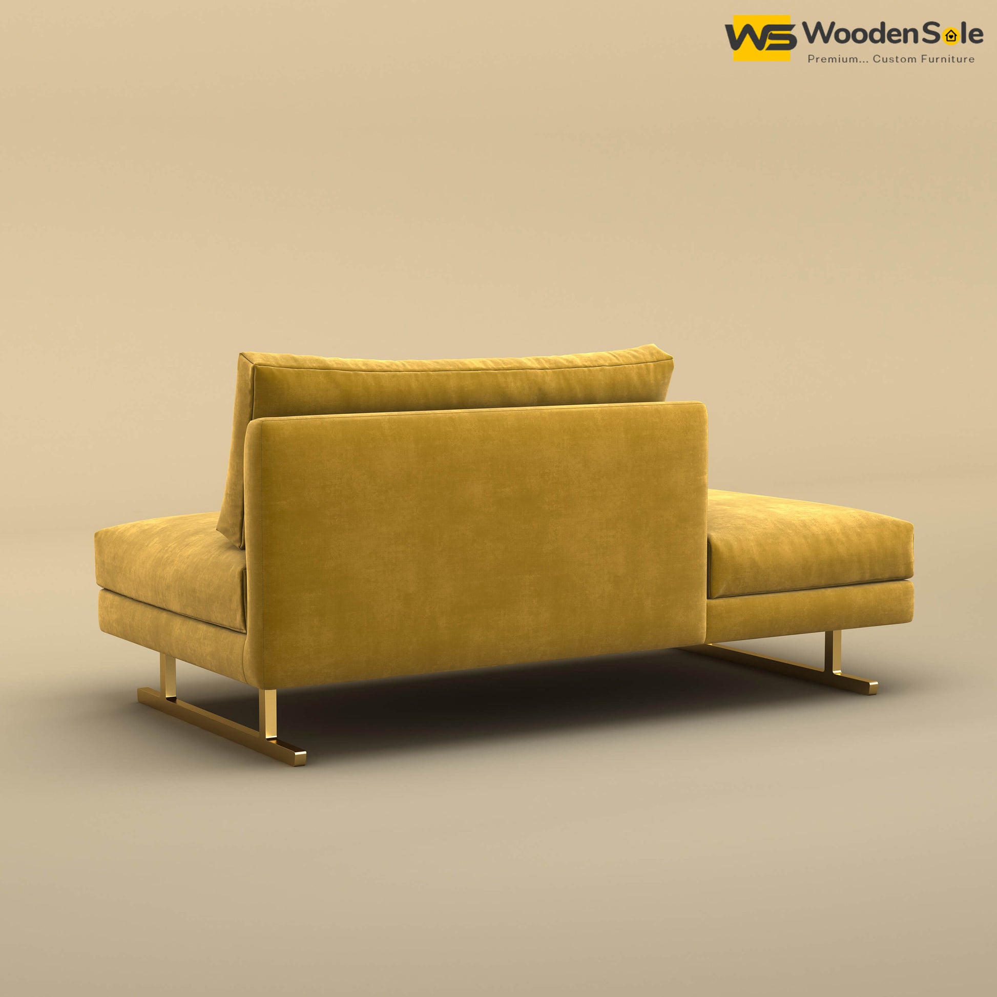 Elve Chaise Lounge (Velvet, Mustard Yellow)