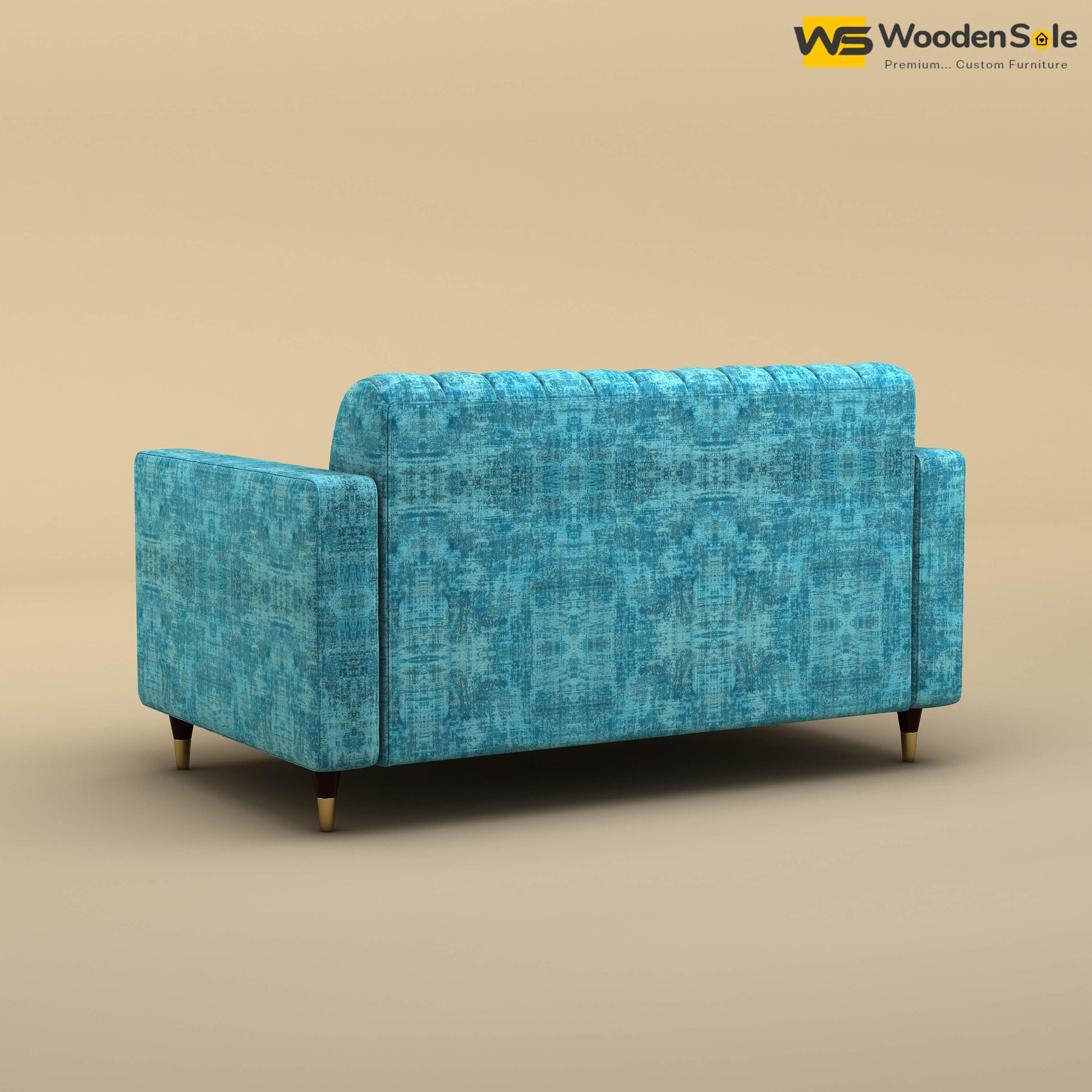 Sashwat Loveseat (Cotton, Teal Blue)