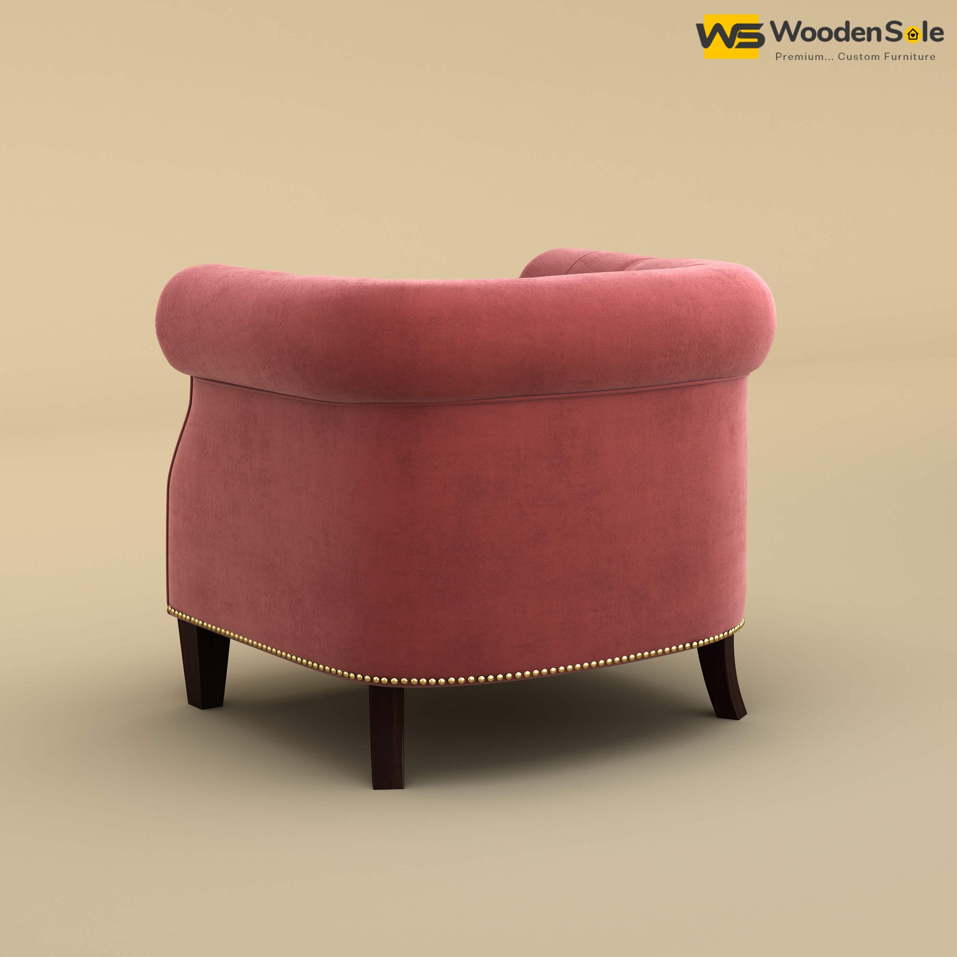 Olivia Wing Chair (Velvet, Pink)