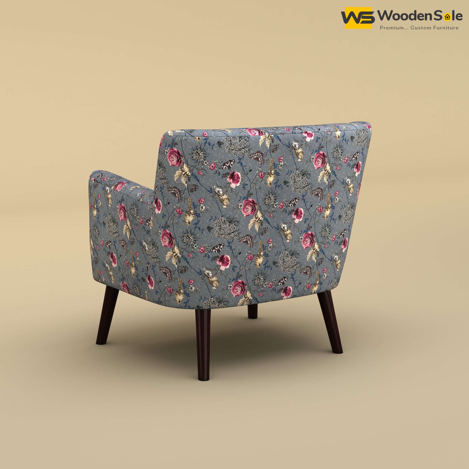 Figo Tufted Lounge Chair (Cotton, Floral Printed)