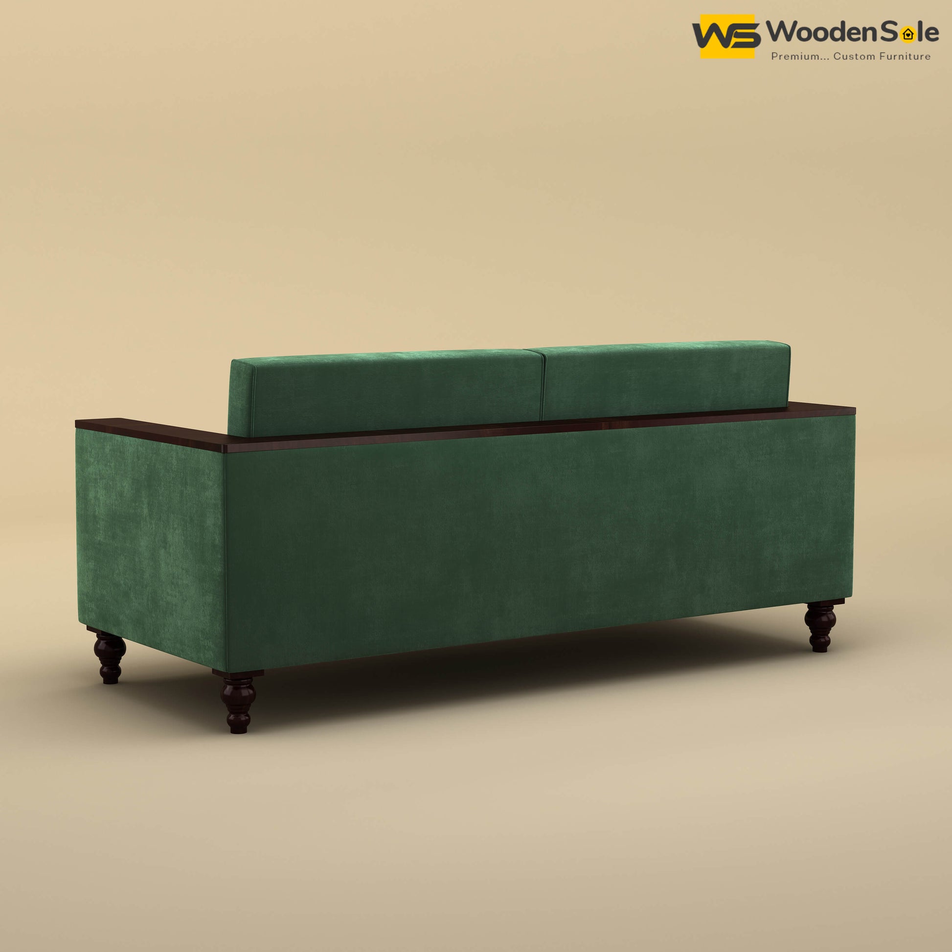 Tivoli 3 Seater Fabric Sofa (Velvet, Forest Green)
