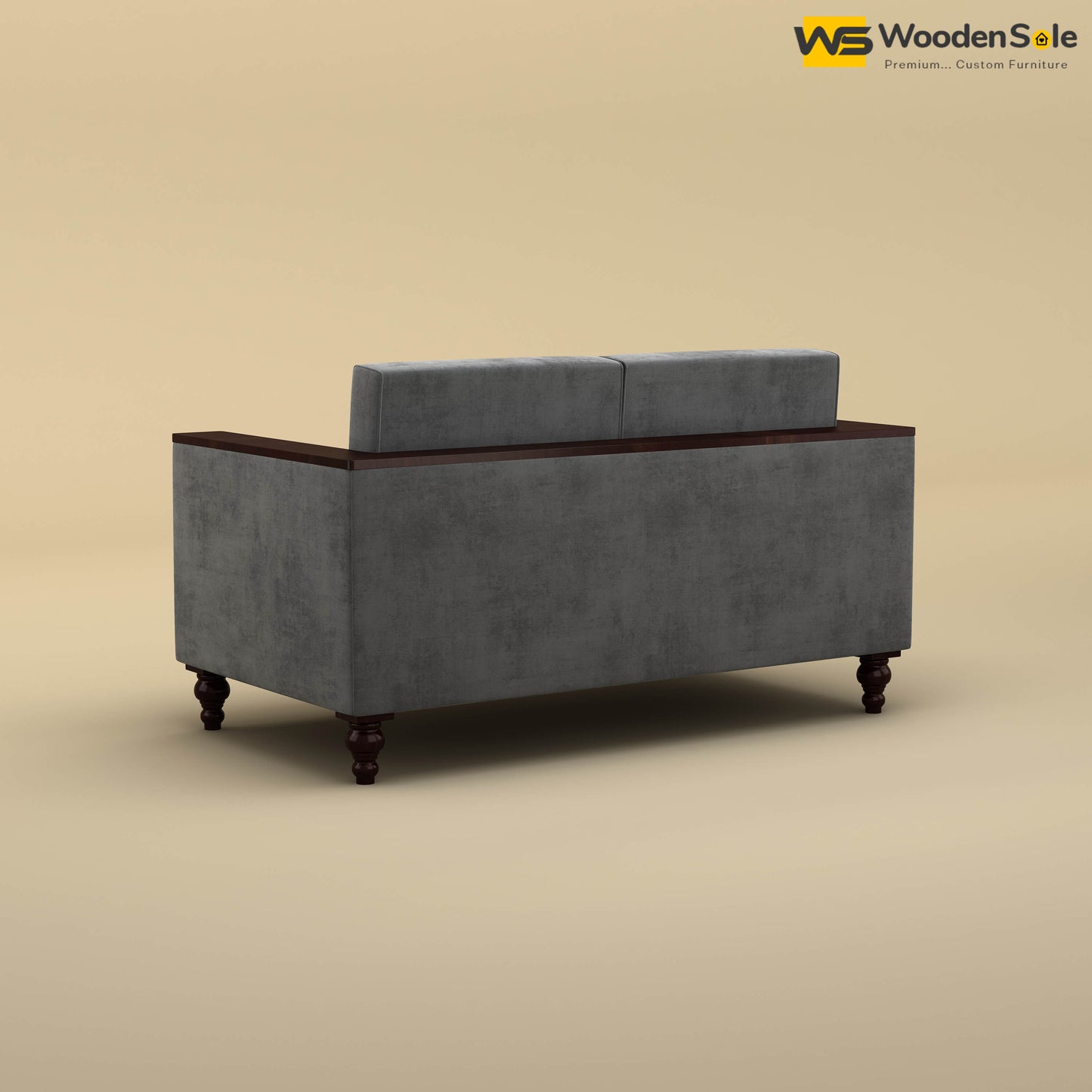 Tivoli 2 Seater Fabric Sofa (Velvet, Charcoal Gray)
