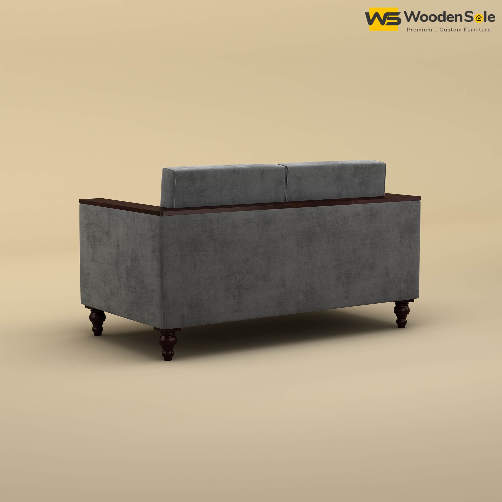 Tivoli 2 Seater Fabric Sofa (Velvet, Charcoal Gray)