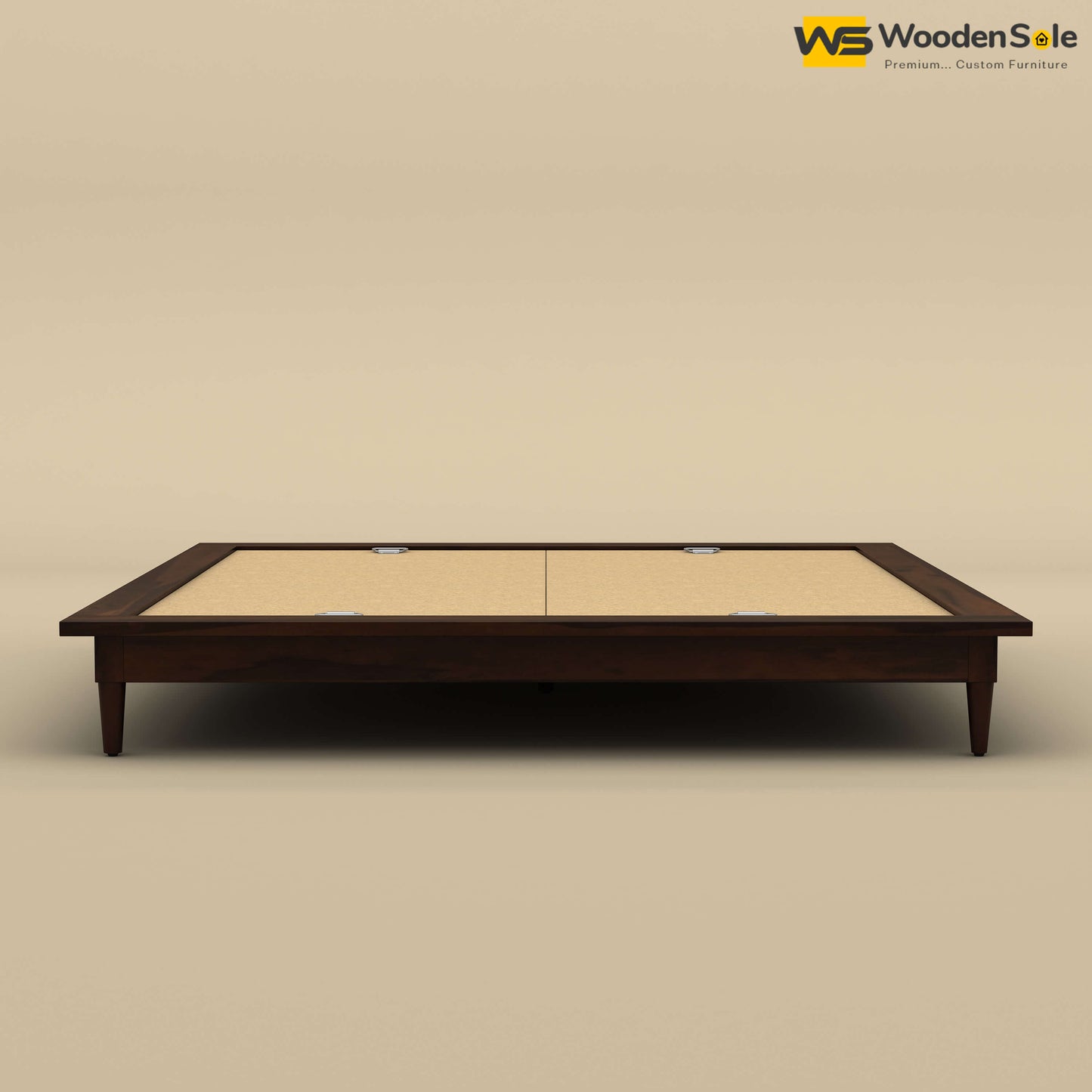 Floora Platform Bed (King Size, Walnut Finish)