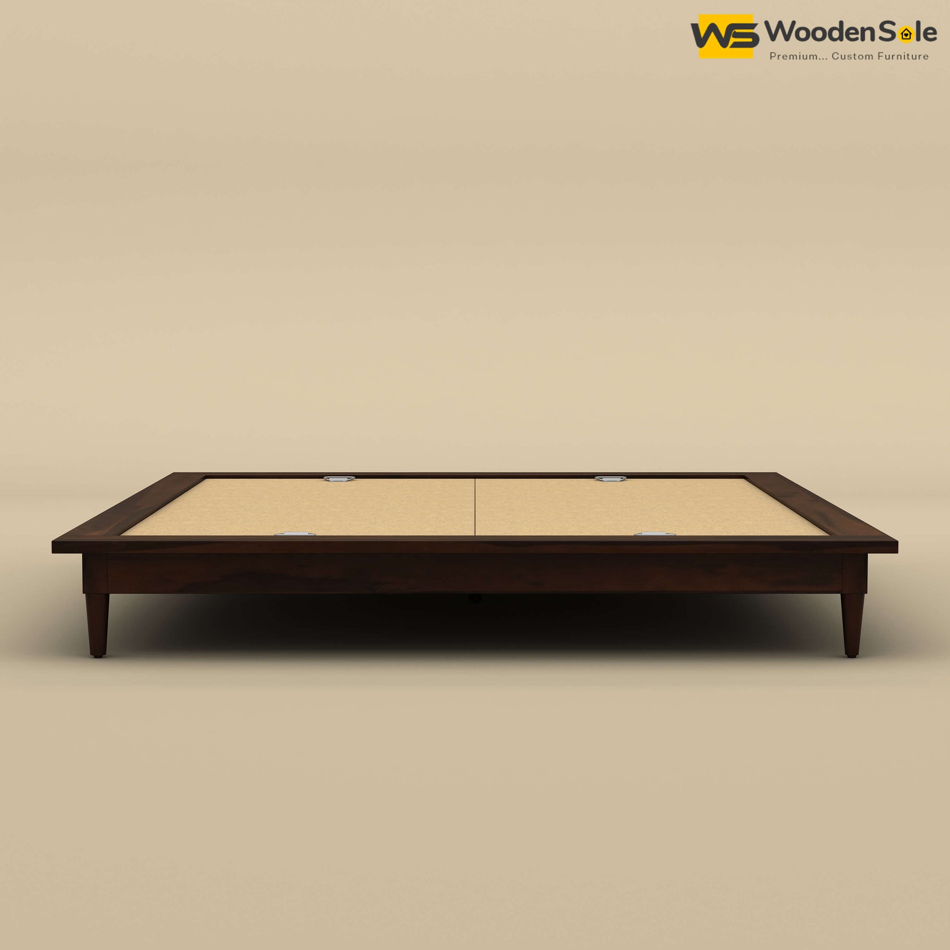 Floora Platform Bed (King Size, Walnut Finish)