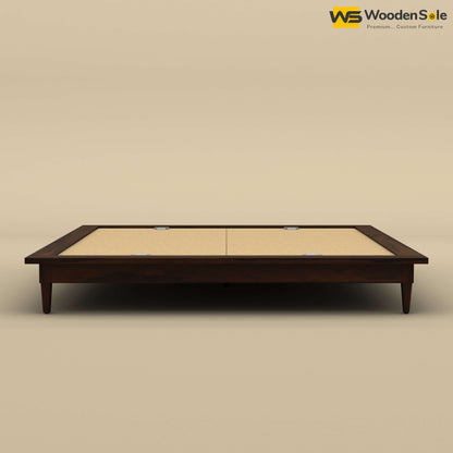 Floora Platform Bed (King Size, Walnut Finish)