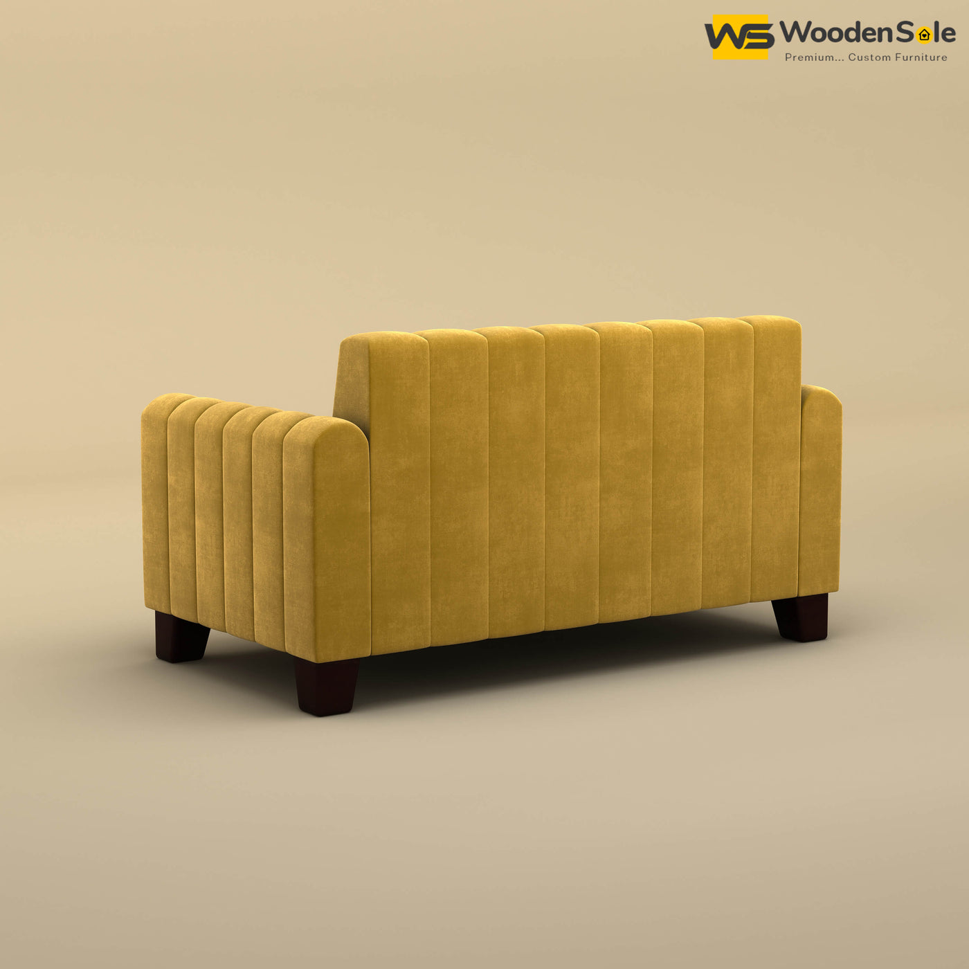 Furo 2 Seater Fabric Sofa (Velvet, Mustard Yellow)