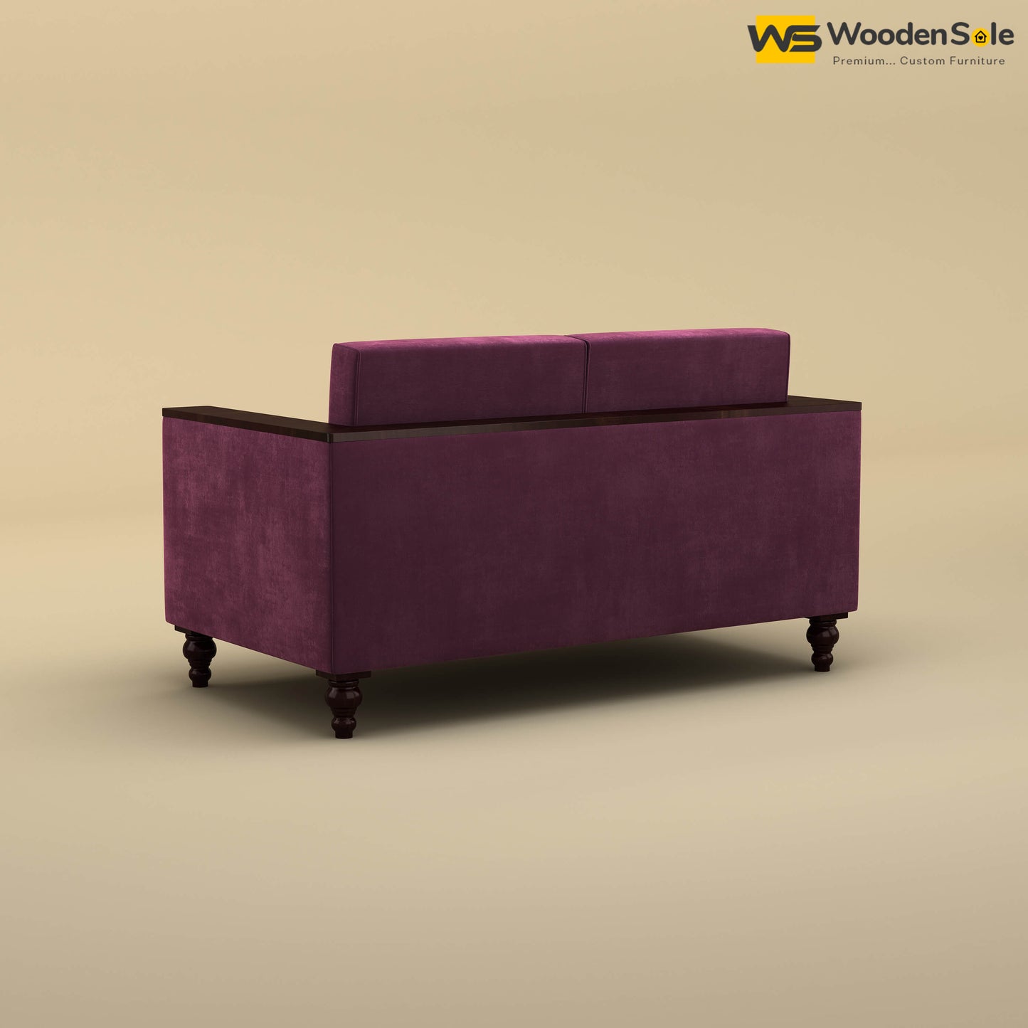 Tivoli 2 Seater Fabric Sofa (Velvet, Dark Purple)