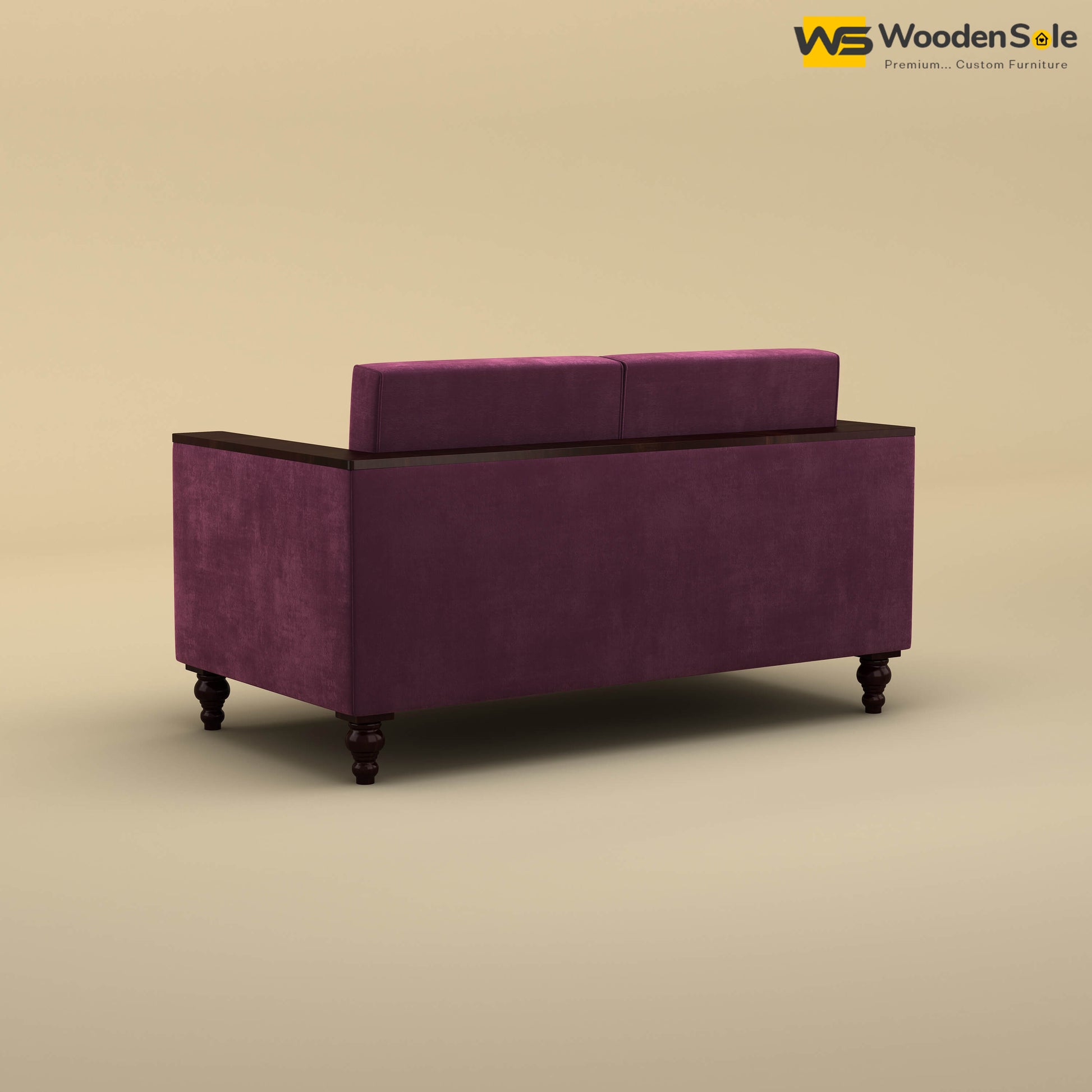 Tivoli 2 Seater Fabric Sofa (Velvet, Dark Purple)