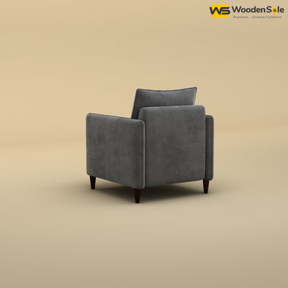 Citron 1 Seater Fabric Sofa (Velvet, Charcoal Gray)