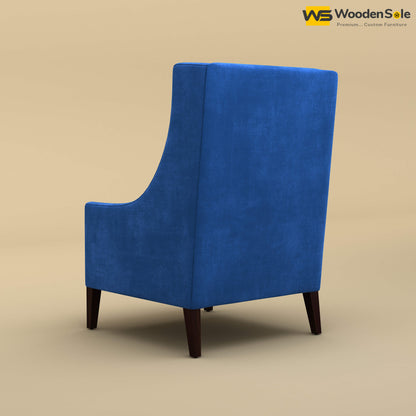Bonito High Back Lounge Chair (Velvet, Royal Blue)