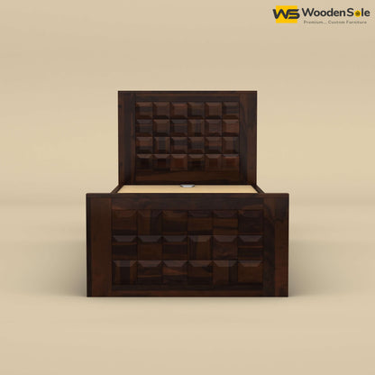 Diamond Drawer Storage Bed (Single, Walnut Finish)