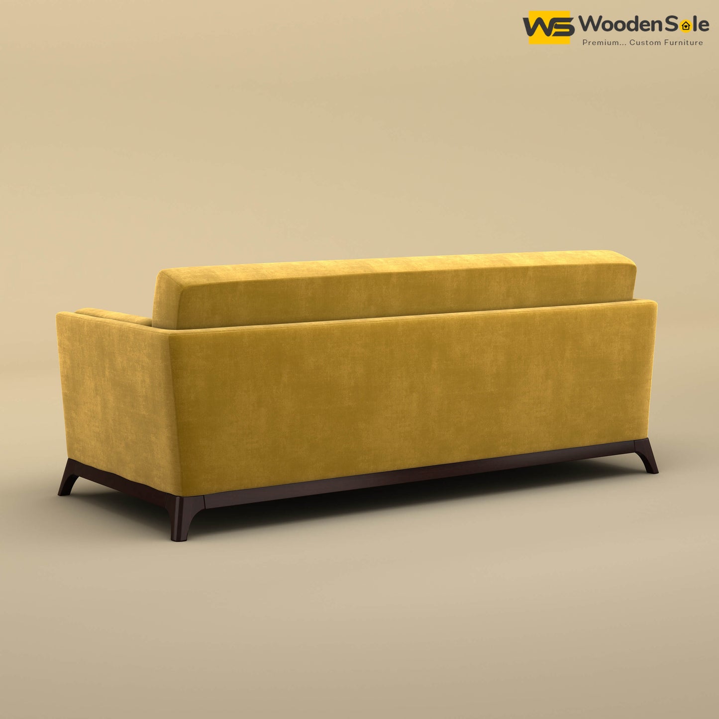 Bruno 3 Seater Sofa (Velvet, Mustard Yellow)