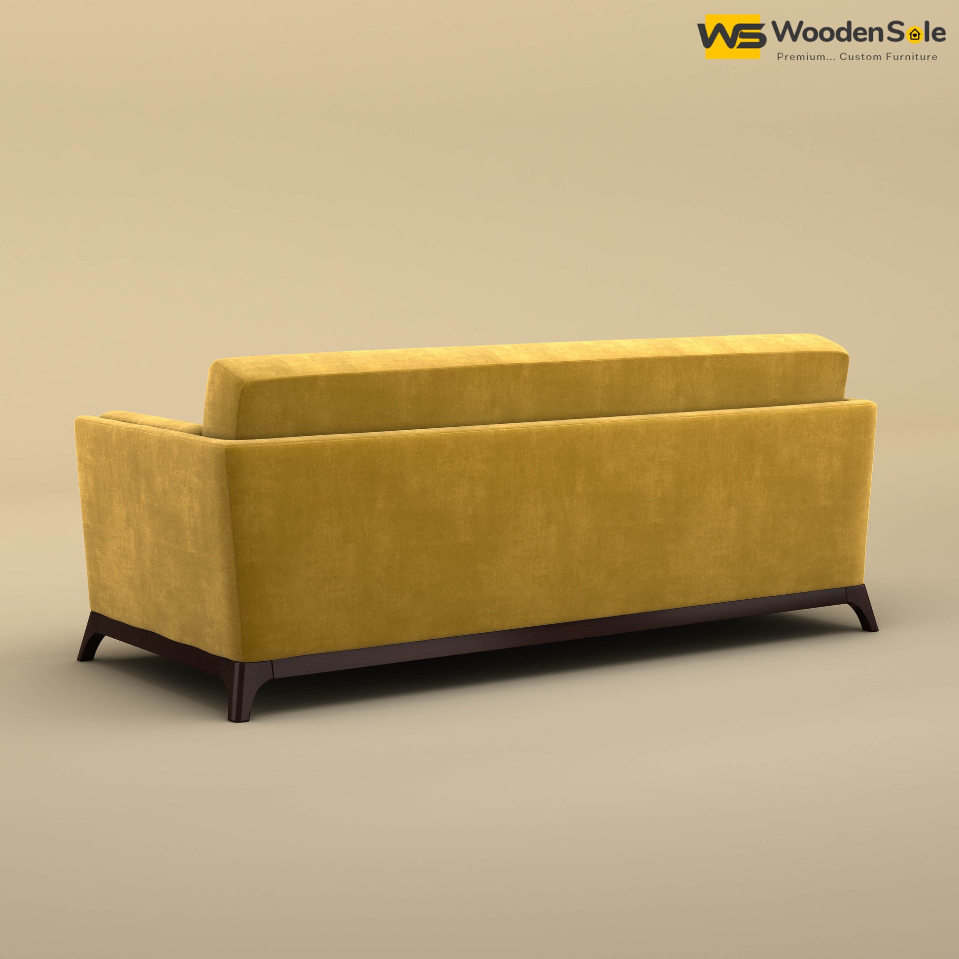 Bruno 3 Seater Sofa (Velvet, Mustard Yellow)