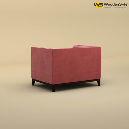 Loren One Seater Fabric Sofa (Velvet, Pink)