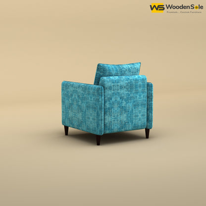 Citron 1 Seater Fabric Sofa (Cotton, Teal Blue)