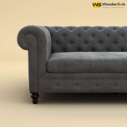 Maharaja L Shaped Sofa (Velvet, Charcoal Gray)