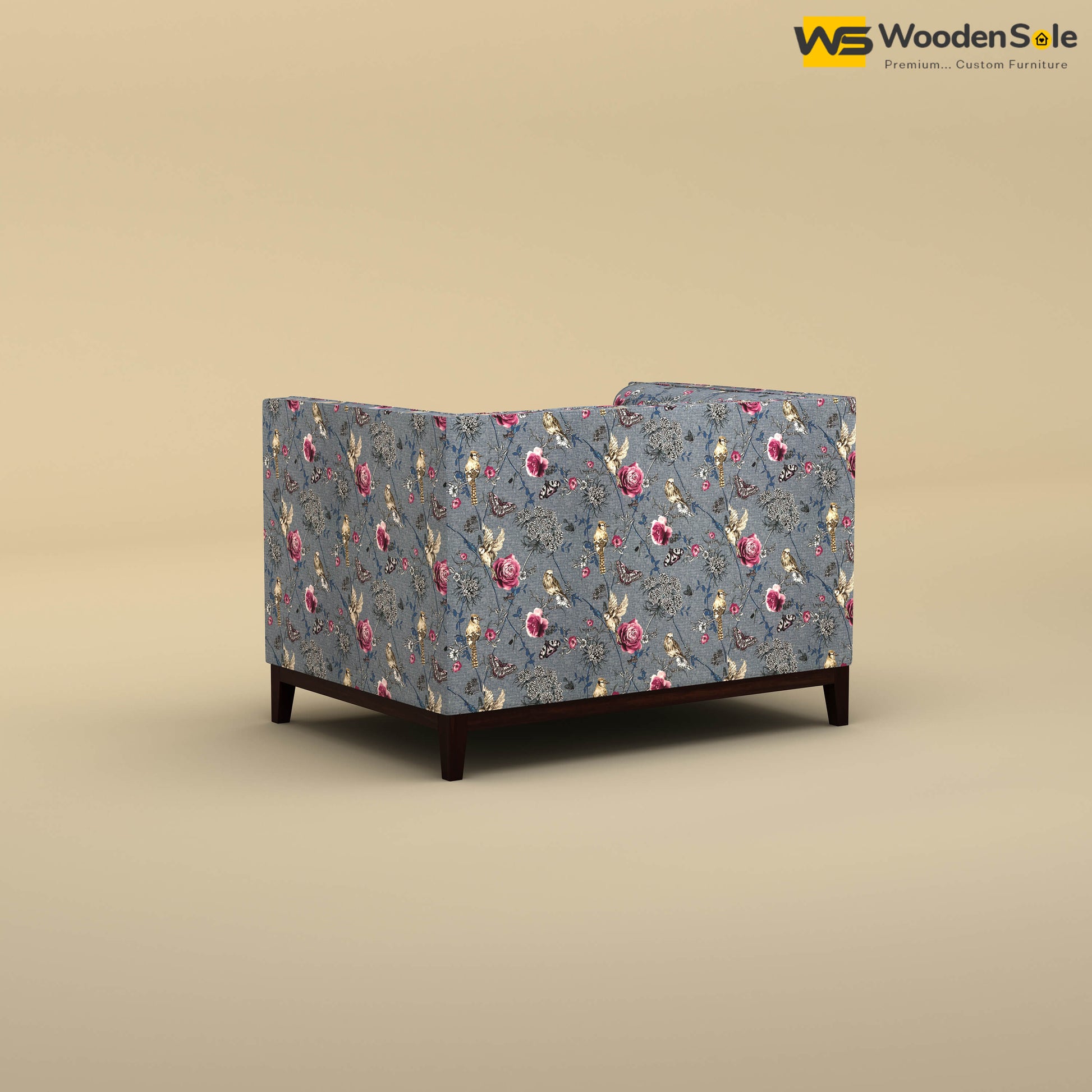 Loren One Seater Fabric Sofa (Cotton, Floral Printed)