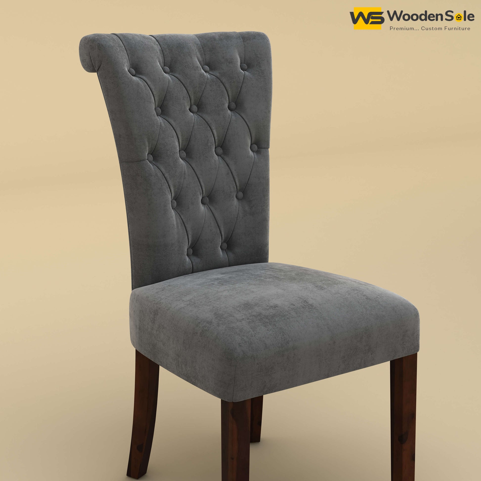 Kia Dining Chair (Velvet, Charcoal Gray)