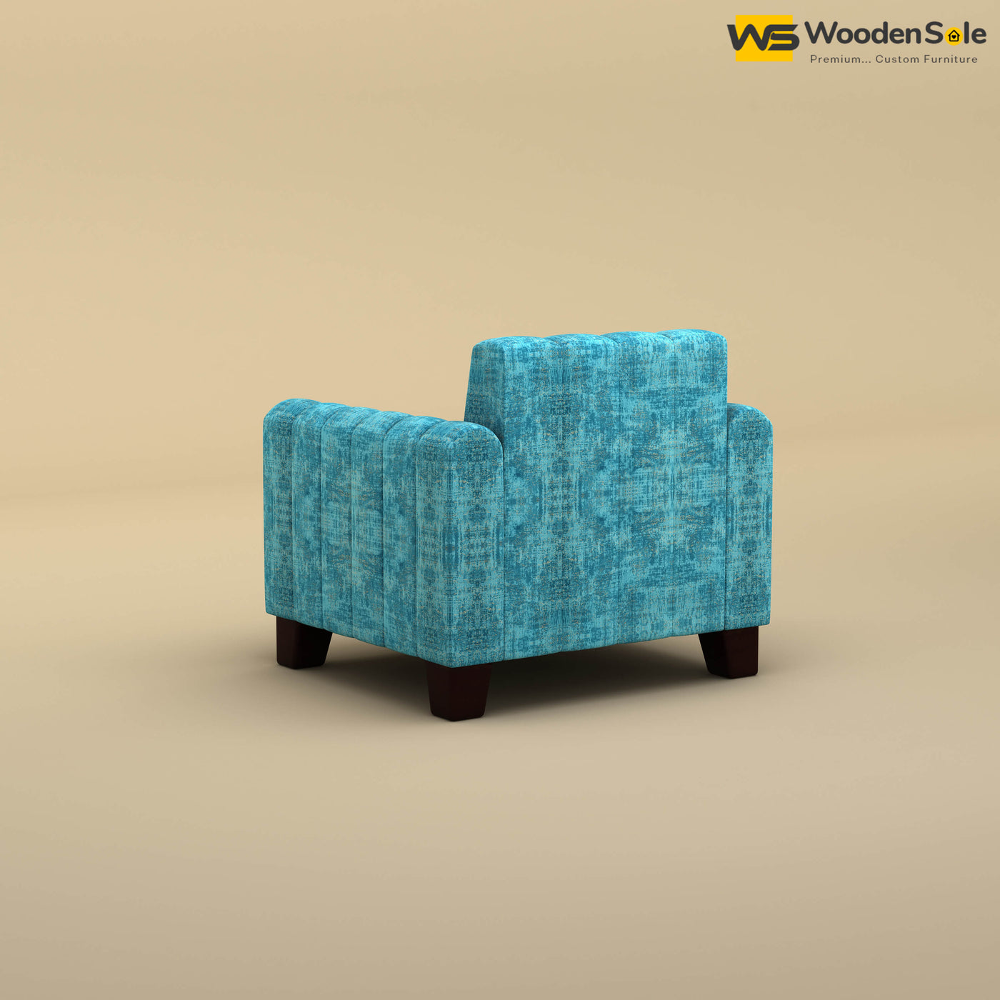 Furo 1 Seater Fabric Sofa (Cotton, Teal Blue)