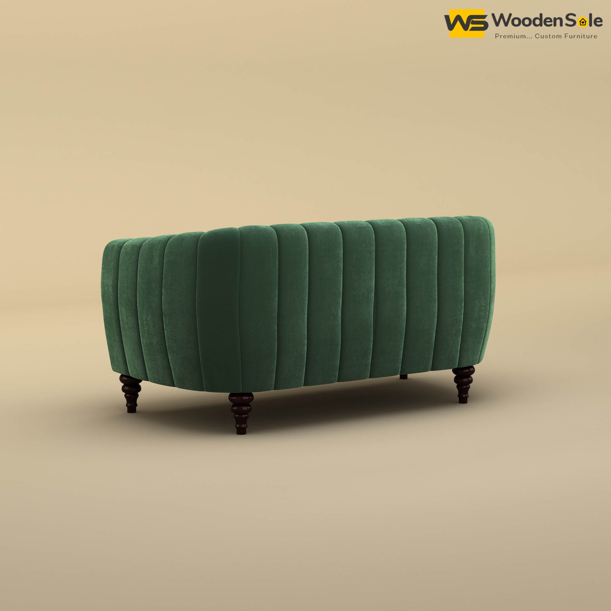 Amaya Two Seater Fabric Sofa (Velvet, Forest Green)
