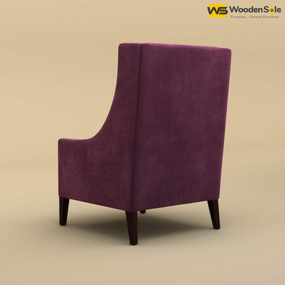Bonito High Back Lounge Chair (Velvet, Dark Purple)