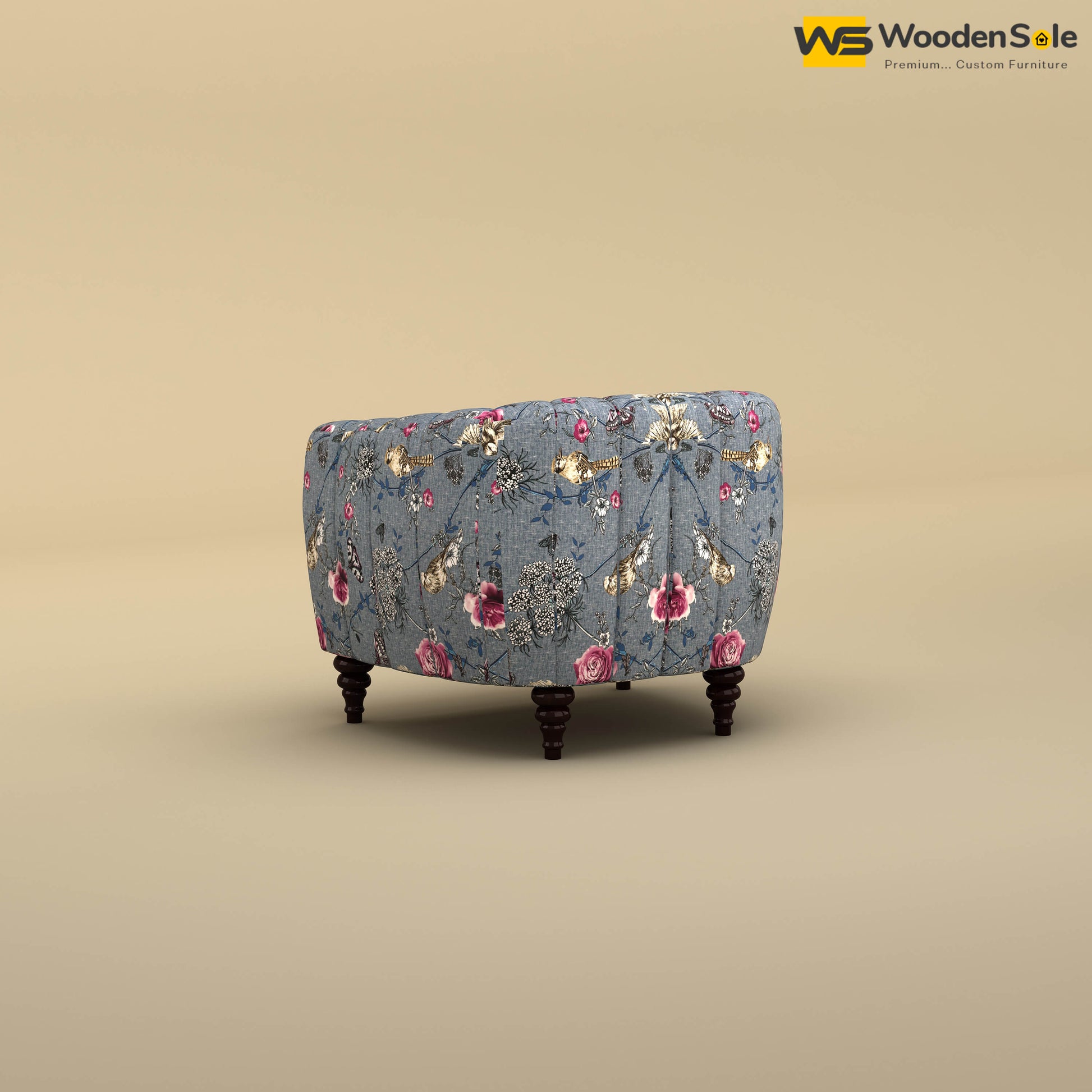 Amaya Single Seater Fabric Sofa (Cotton, Floral Printed)