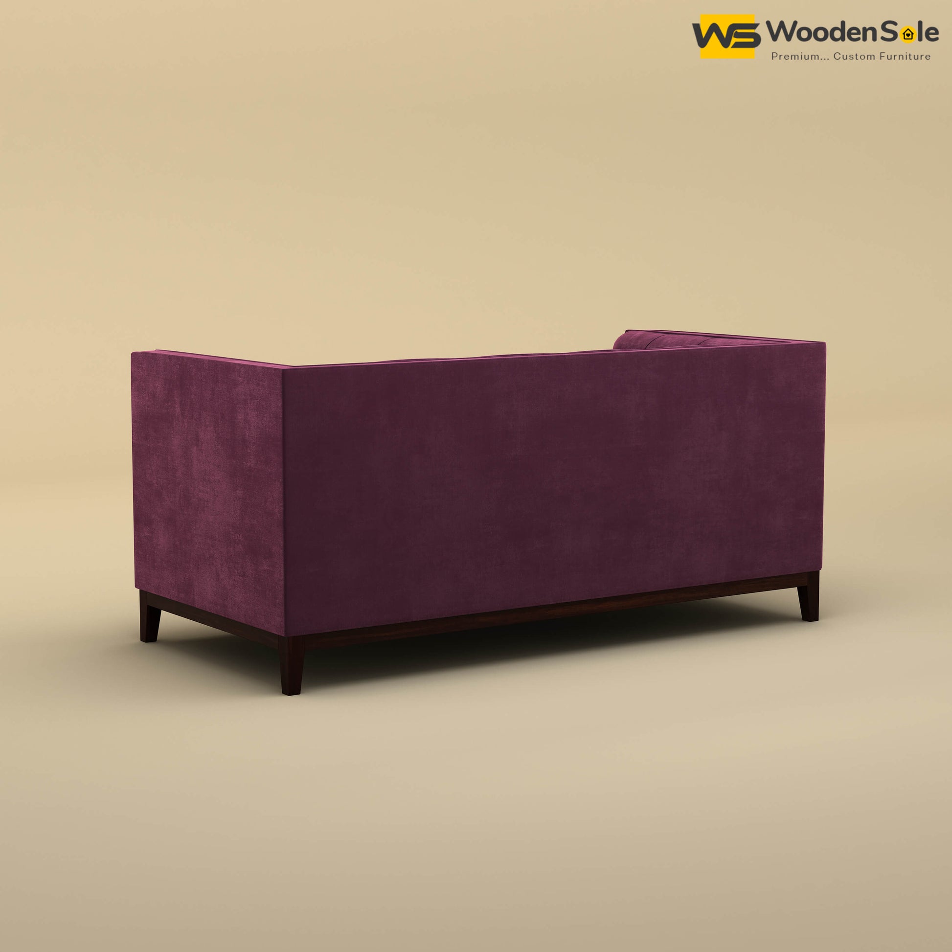 Loren Two Seater Fabric Sofa (Velvet, Dark Purple)