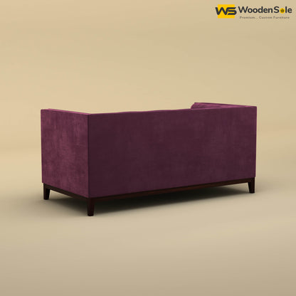 Loren Two Seater Fabric Sofa (Velvet, Dark Purple)