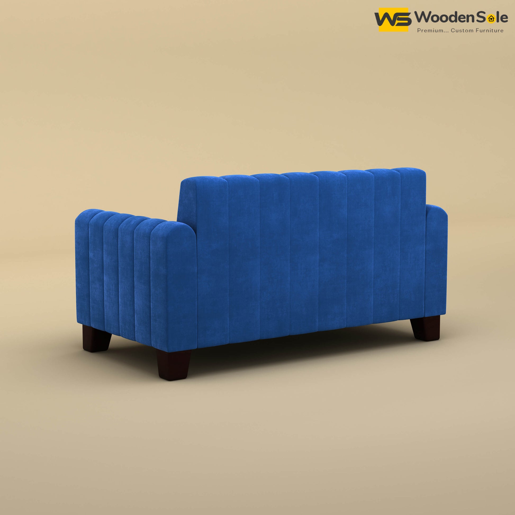 Furo 2 Seater Fabric Sofa (Velvet, Royal Blue)