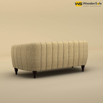Amaya Three Seater Fabric Sofa (Cotton, Faux Cream)