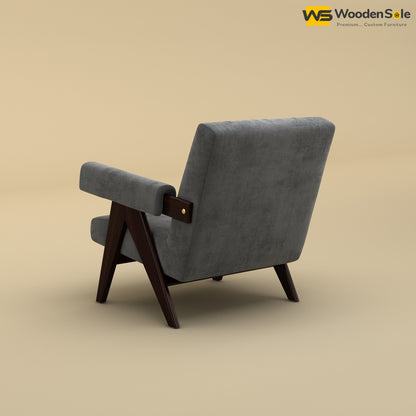 Capri Lounge Chair (Velvet, Charcoal Gray)