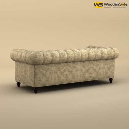 Maharaja Fabric 3 Seater Sofa (Cotton, Patchy Cream)